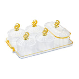 Maxbell Dried Fruit Snack Serving Plate Candy Nuts Dish with Lid for Party Appetizer cleat