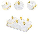 Maxbell Dried Fruit Snack Serving Plate Candy Nuts Dish with Lid for Party Appetizer cleat