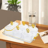 Maxbell Dried Fruit Snack Serving Plate Candy Nuts Dish with Lid for Party Appetizer cleat