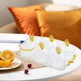 Maxbell Dried Fruit Snack Serving Plate Candy Nuts Dish with Lid for Party Appetizer cleat