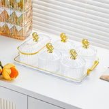 Maxbell Dried Fruit Snack Serving Plate Candy Nuts Dish with Lid for Party Appetizer cleat