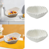 Maxbell Ceramic Ruffle Decorative Bowl Serving Bowl for Wedding Living Room Entryway Matte white