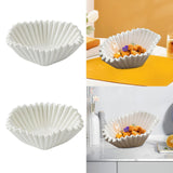 Maxbell Ceramic Ruffle Decorative Bowl Serving Bowl for Wedding Living Room Entryway Matte white
