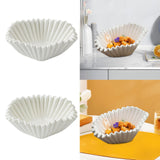 Maxbell Ceramic Ruffle Decorative Bowl Serving Bowl for Wedding Living Room Entryway Matte white