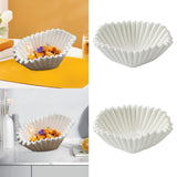 Maxbell Ceramic Ruffle Decorative Bowl Serving Bowl for Wedding Living Room Entryway Matte white