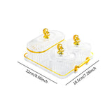 Maxbell Dried Fruit Plate Appetizer Serving Tray for Living Room Holiday Dining Room 4 grid clear