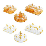 Maxbell Dried Fruit Plate Appetizer Serving Tray for Living Room Holiday Dining Room 4 grid clear
