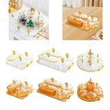 Maxbell Dried Fruit Plate Appetizer Serving Tray for Living Room Holiday Dining Room 4 grid clear