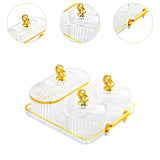Maxbell Dried Fruit Plate Appetizer Serving Tray for Living Room Holiday Dining Room 4 grid clear