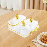 Maxbell Dried Fruit Plate Appetizer Serving Tray for Living Room Holiday Dining Room 4 grid clear