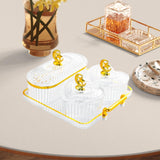 Maxbell Dried Fruit Plate Appetizer Serving Tray for Living Room Holiday Dining Room 4 grid clear