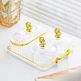 Maxbell Dried Fruit Plate Appetizer Serving Tray for Living Room Holiday Dining Room 4 grid clear