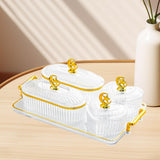 Maxbell Dried Fruit Plate Appetizer Serving Tray for Living Room Holiday Dining Room 6 grid clear