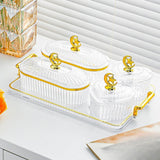 Maxbell Dried Fruit Plate Appetizer Serving Tray for Living Room Holiday Dining Room 6 grid clear