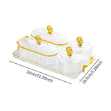 Maxbell Dried Fruit Plate Appetizer Serving Tray for Living Room Holiday Dining Room 6 grid clear