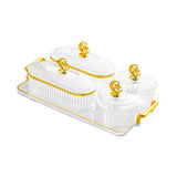 Maxbell Dried Fruit Plate Appetizer Serving Tray for Living Room Holiday Dining Room 6 grid clear