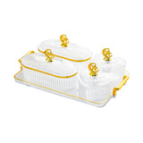 Maxbell Dried Fruit Plate Appetizer Serving Tray for Living Room Holiday Dining Room 6 grid clear