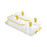 Maxbell Dried Fruit Plate Appetizer Serving Tray for Living Room Holiday Dining Room 6 grid clear