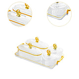 Maxbell Dried Fruit Plate Appetizer Serving Tray for Living Room Holiday Dining Room 6 grid clear