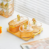 Maxbell Dried Fruit Plate Appetizer Serving Tray for Living Room Holiday Dining Room 6 grid clear