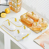 Maxbell Dried Fruit Plate Appetizer Serving Tray for Living Room Holiday Dining Room 6 grid clear