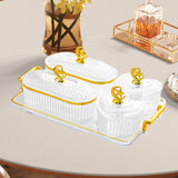 Maxbell Dried Fruit Plate Appetizer Serving Tray for Living Room Holiday Dining Room 6 grid clear