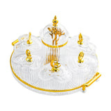 Maxbell Dried Fruit Plate Appetizer Serving Tray for Living Room Holiday Dining Room Round clear
