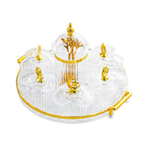 Maxbell Dried Fruit Plate Appetizer Serving Tray for Living Room Holiday Dining Room Round clear
