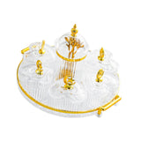 Maxbell Dried Fruit Plate Appetizer Serving Tray for Living Room Holiday Dining Room Round clear