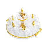 Maxbell Dried Fruit Plate Appetizer Serving Tray for Living Room Holiday Dining Room Round clear