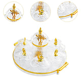 Maxbell Dried Fruit Plate Appetizer Serving Tray for Living Room Holiday Dining Room Round clear