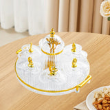 Maxbell Dried Fruit Plate Appetizer Serving Tray for Living Room Holiday Dining Room Round clear