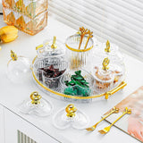 Maxbell Dried Fruit Plate Appetizer Serving Tray for Living Room Holiday Dining Room Round clear
