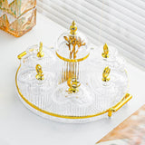 Maxbell Dried Fruit Plate Appetizer Serving Tray for Living Room Holiday Dining Room Round clear