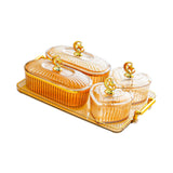 Maxbell Dried Fruit Plate Appetizer Serving Tray for Living Room Holiday Dining Room 6 grid amber