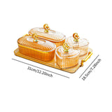 Maxbell Dried Fruit Plate Appetizer Serving Tray for Living Room Holiday Dining Room 6 grid amber