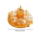 Maxbell Dried Fruit Plate Appetizer Serving Tray for Living Room Holiday Dining Room Round amber