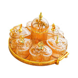 Maxbell Dried Fruit Plate Appetizer Serving Tray for Living Room Holiday Dining Room Round amber