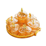 Maxbell Dried Fruit Plate Appetizer Serving Tray for Living Room Holiday Dining Room Round amber