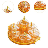 Maxbell Dried Fruit Plate Appetizer Serving Tray for Living Room Holiday Dining Room Round amber