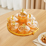 Maxbell Dried Fruit Plate Appetizer Serving Tray for Living Room Holiday Dining Room Round amber
