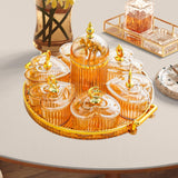 Maxbell Dried Fruit Plate Appetizer Serving Tray for Living Room Holiday Dining Room Round amber