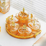 Maxbell Dried Fruit Plate Appetizer Serving Tray for Living Room Holiday Dining Room Round amber