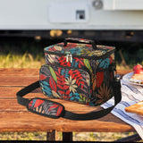 Maxbell Lunch Bag with Handle 10L Insulated Picnic Bag for Travel Backpacking Hiking leaf