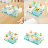 Maxbell Divided Fruit Tray Platter Candy Nut Serving Container for Living Room Fruit 2 Green 2 White