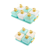 Maxbell Divided Fruit Tray Platter Candy Nut Serving Container for Living Room Fruit 2 Green 2 White