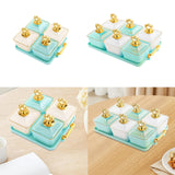 Maxbell Divided Fruit Tray Platter Candy Nut Serving Container for Living Room Fruit 2 Green 2 White