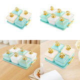 Maxbell Divided Fruit Tray Platter Candy Nut Serving Container for Living Room Fruit 2 Green 2 White