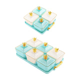 Maxbell Divided Snack Serving Bowls Candy Nut Serving Container for Party Home Fruit 2 Green 2 White