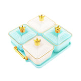 Maxbell Divided Snack Serving Bowls Candy Nut Serving Container for Party Home Fruit 2 Green 2 White